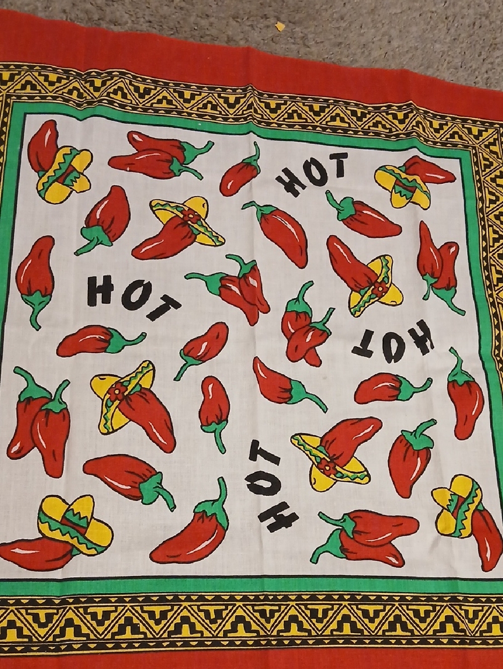 Hot Pepper Print Bandana Scarf - Red, Green, Yellow